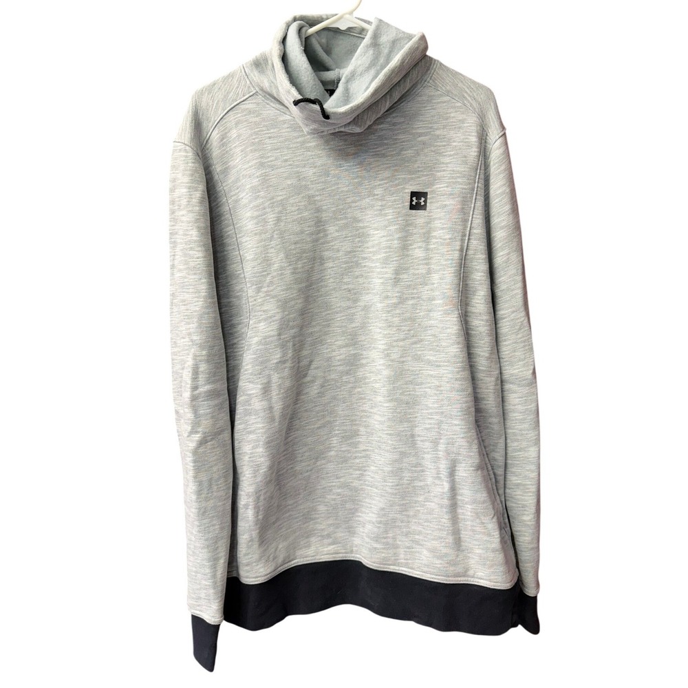 Under Armour Pullover Mens XL Gray ColdGear Funnel Neck Space Dye Fitted
